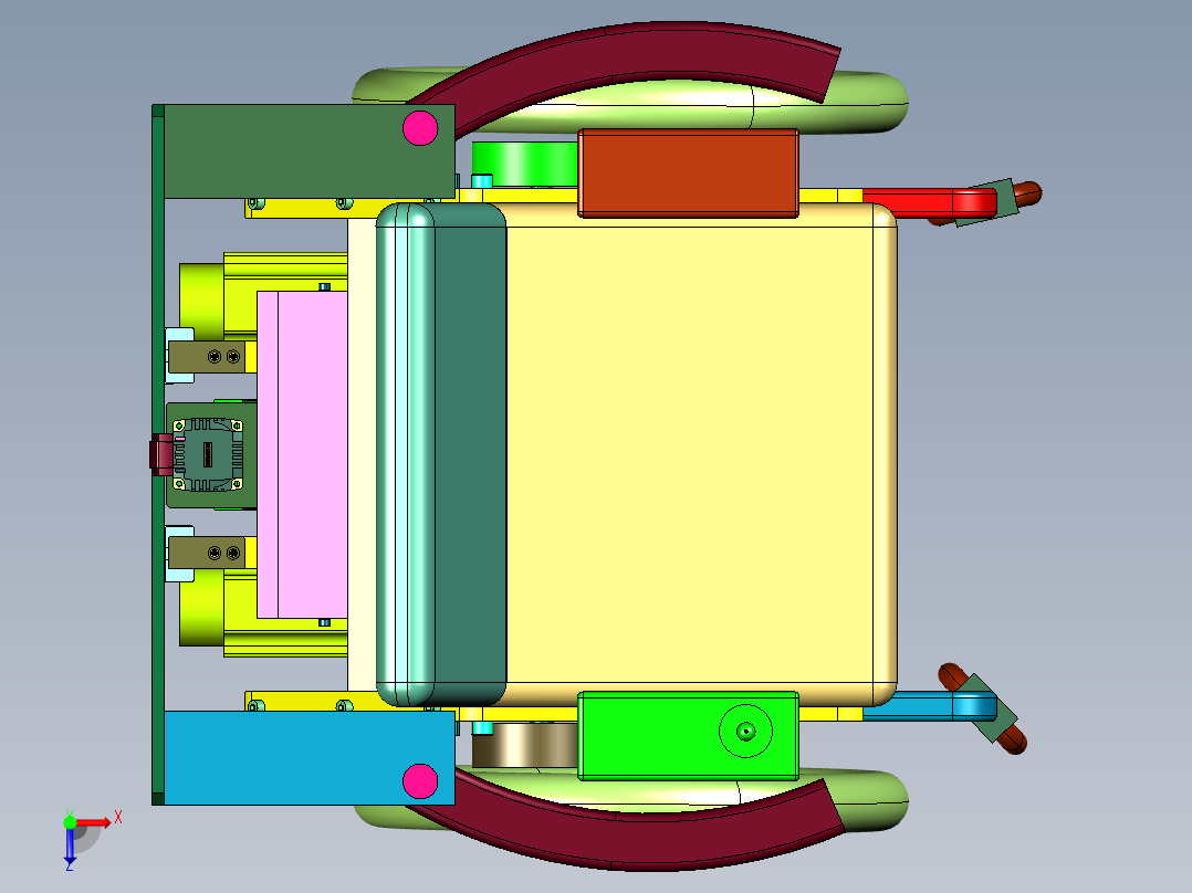智能全自动四轮代步轮椅俯视图