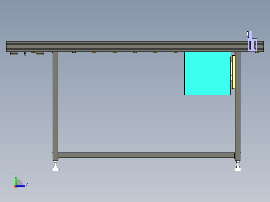 动力滚筒输送线左视图