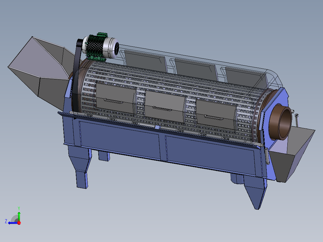 谷物洗涤机右视图