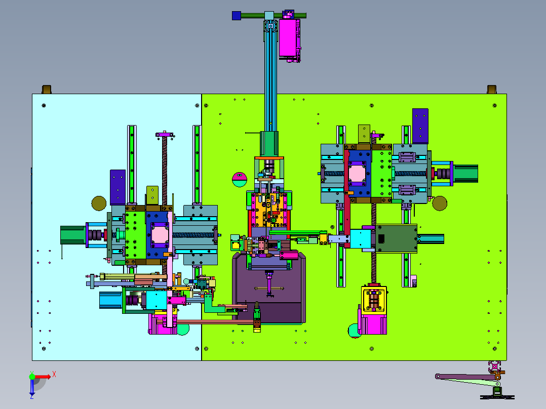 伺服控变绕线机俯视图