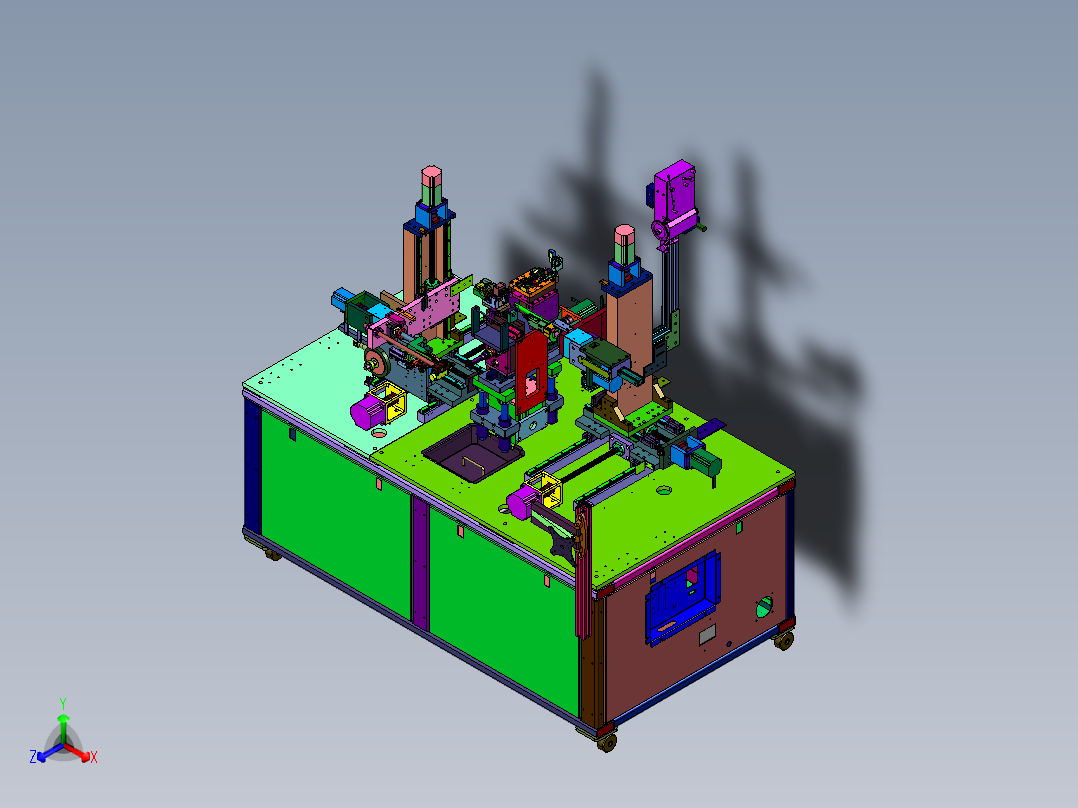 伺服控变绕线机正等轴测图