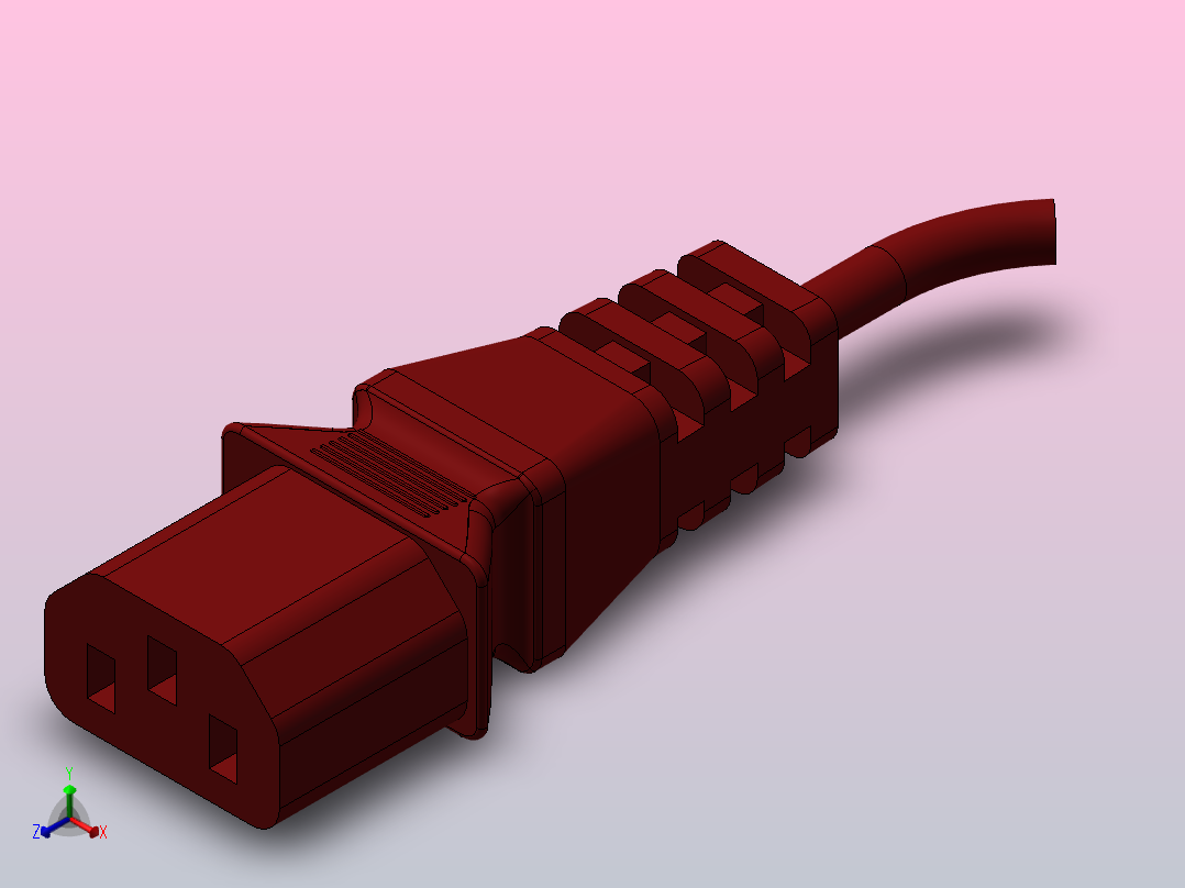 电源线插头-2015正等轴测图