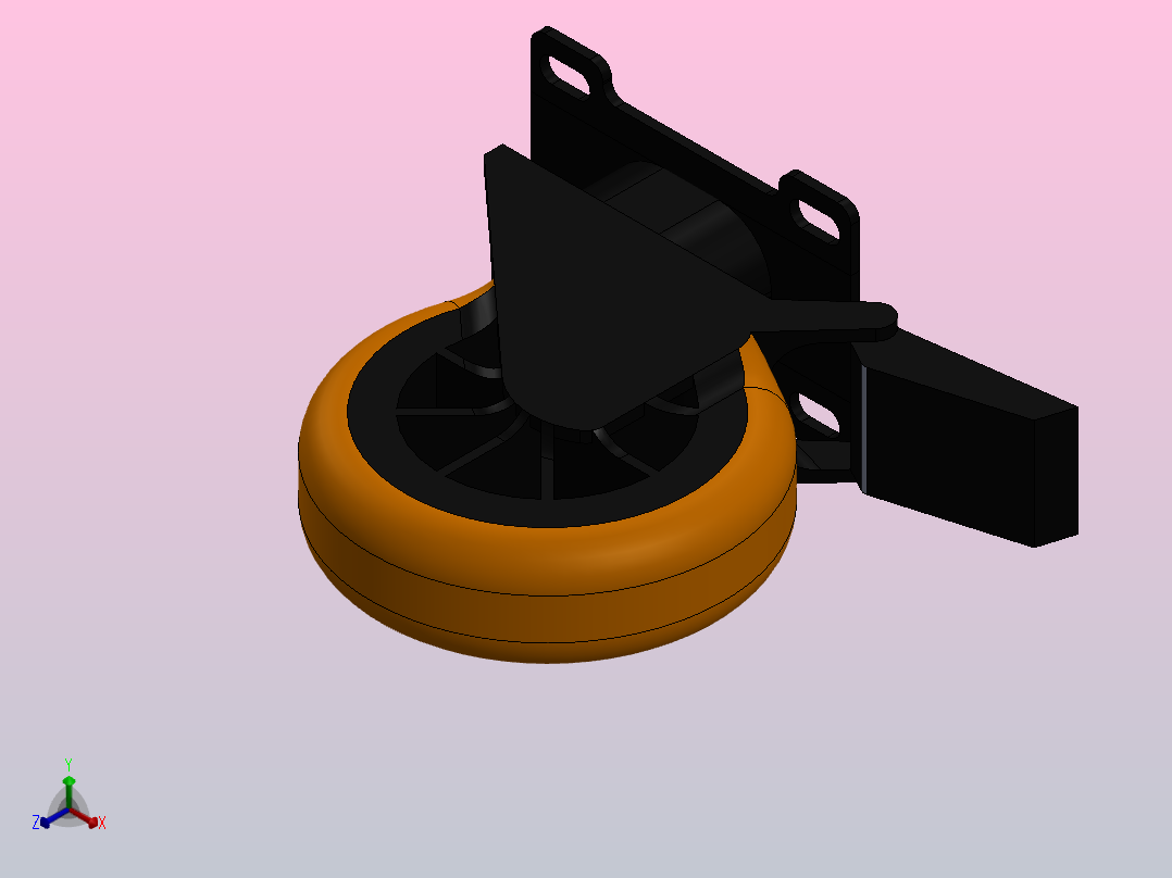 脚轮(1)正等轴测图