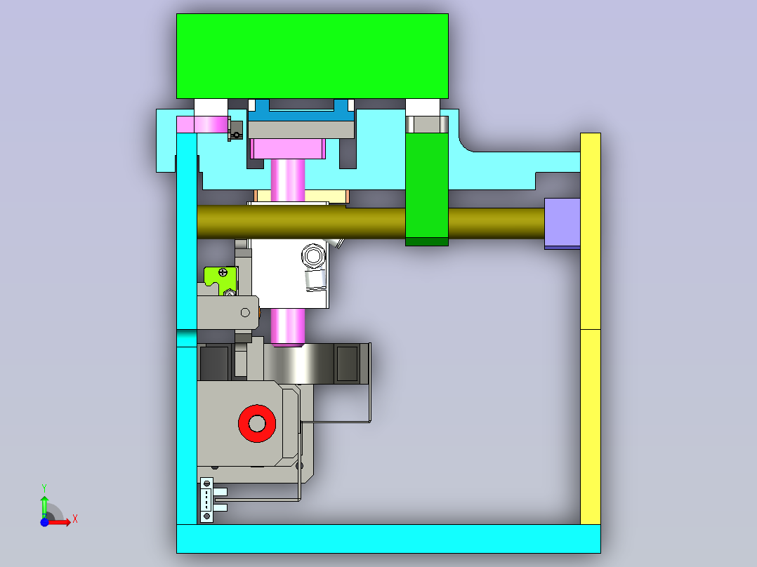 塑料方形盒等距点进向前输送设计前视图