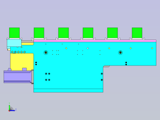 塑料方形盒等距点进向前输送设计左视缩略图