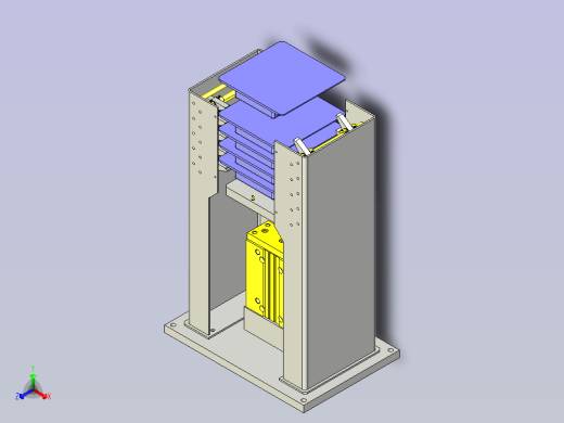 一款气缸层叠机构3D模型