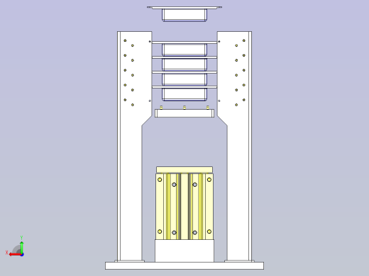 一款气缸层叠机构3D模型后视缩略图