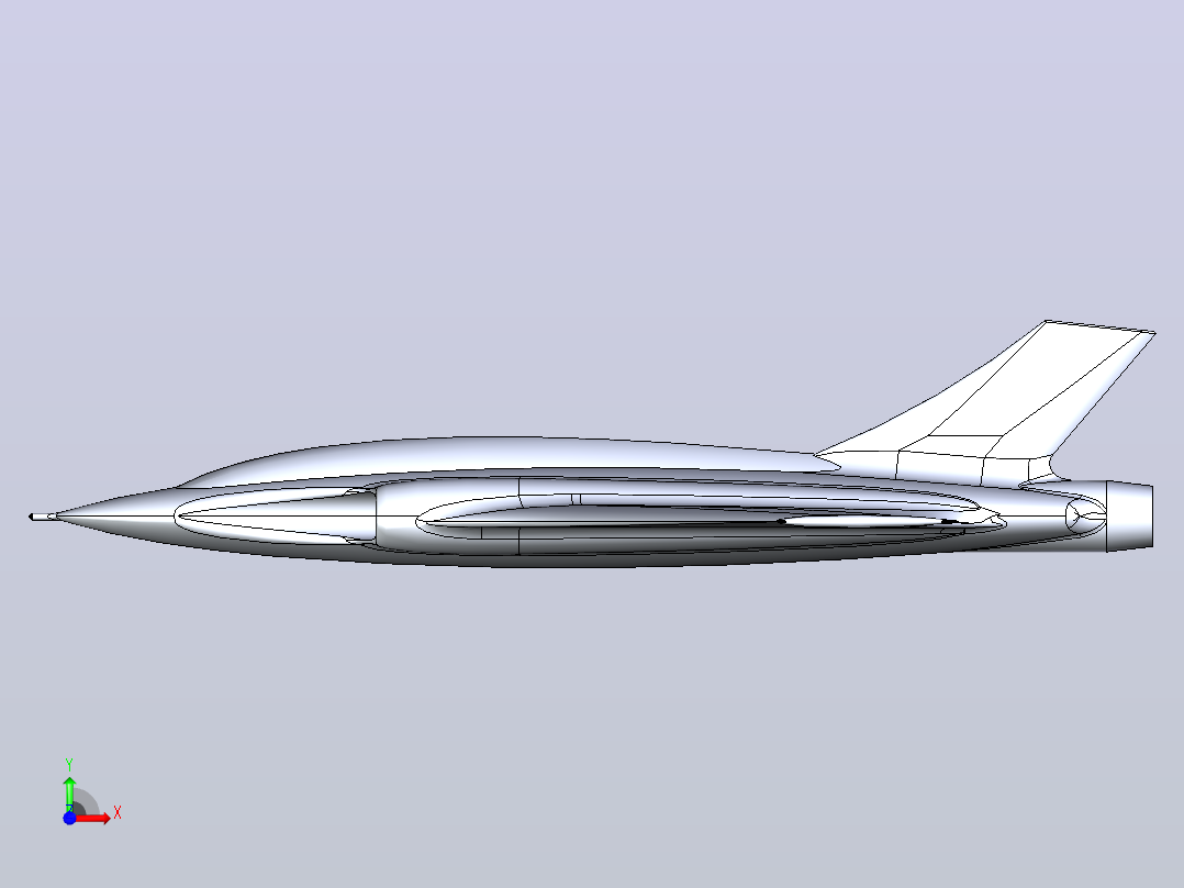2026法国战斗机“飓风2号”造型3D图纸 STEP格式前视图