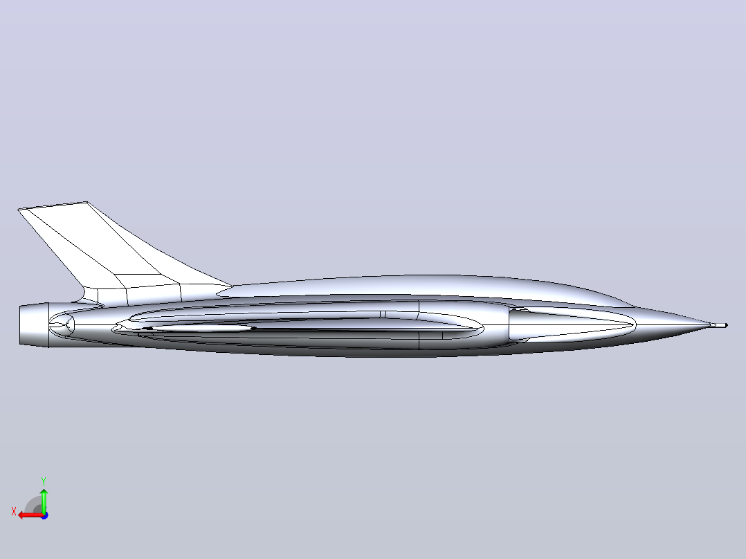2026法国战斗机“飓风2号”造型3D图纸 STEP格式后视图