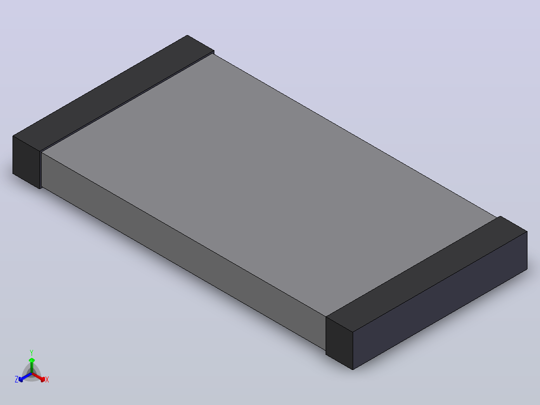 电子器件电阻电容Resistor 2512正等轴测图