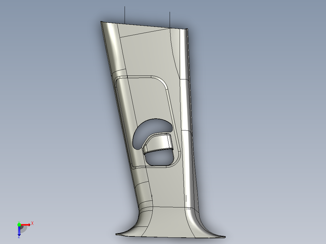 B 柱上总成俯视图