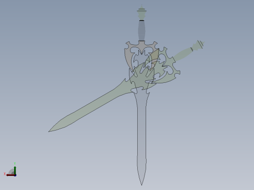 倚天剑3D模型后视缩略图