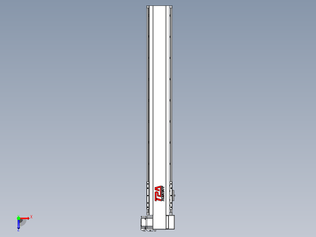 皮带直线轴半封闭可选导轨TPA-HNB-120D-110-L750-RP-C-P40-N3俯视图