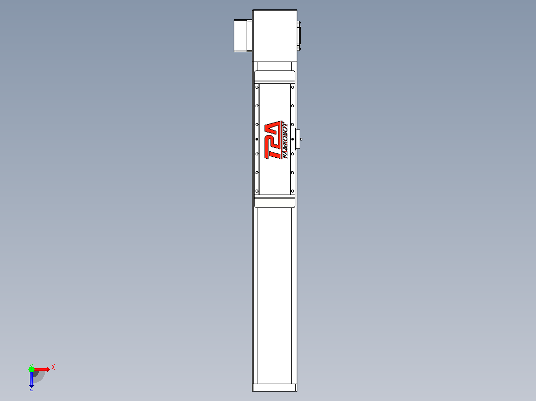 伺服电机集成皮带传动直线执行器TPA-OCB-120-224-L350-RP-P75-N3俯视图