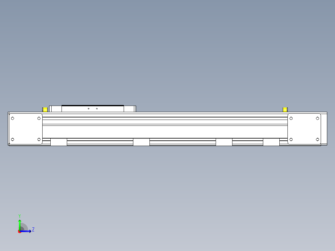 DMEB80-RTCR欧规同步带模组直线模组（电机右折直连）[DMEB80-L20S350-DT400-C2U-RTCR]左视图