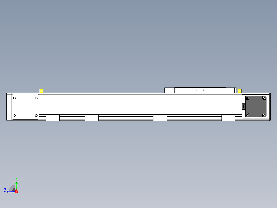 DMEB80-RTCR欧规同步带模组直线模组（电机右折直连）[DMEB80-L20S350-DT400-C2U-RTCR]右视图