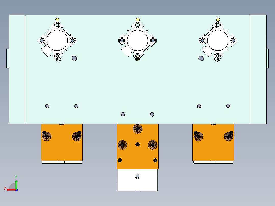 CNC高光钻切夹具UG10后视图