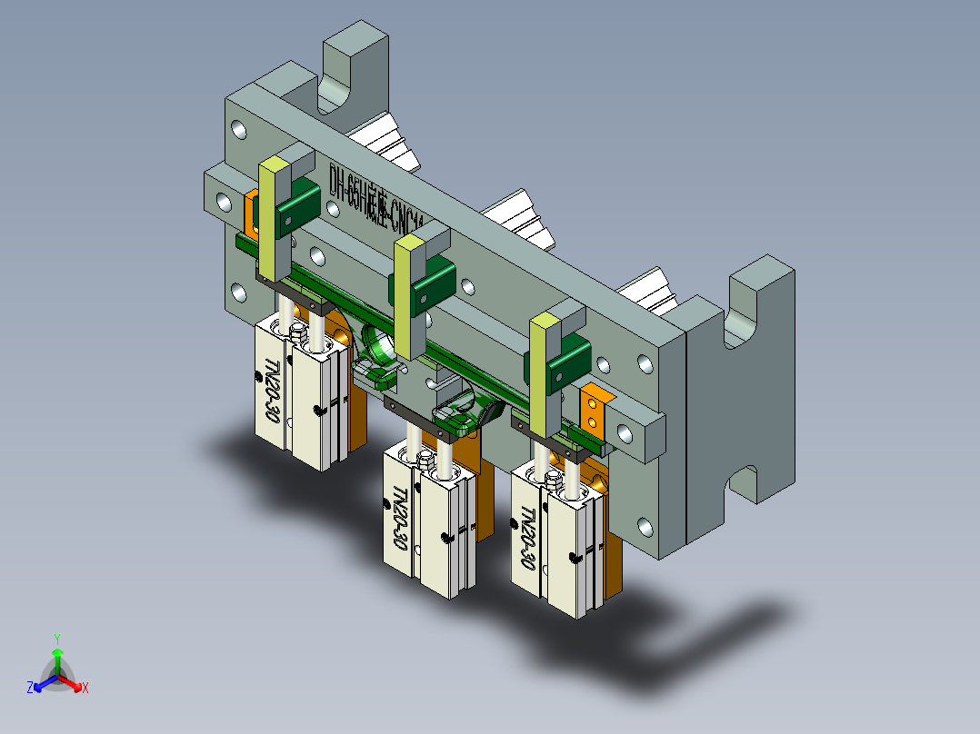 CNC高光钻切夹具UG10正等轴测图