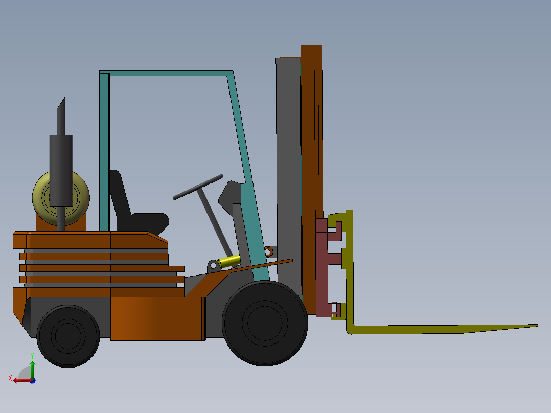 叉车模型后视图