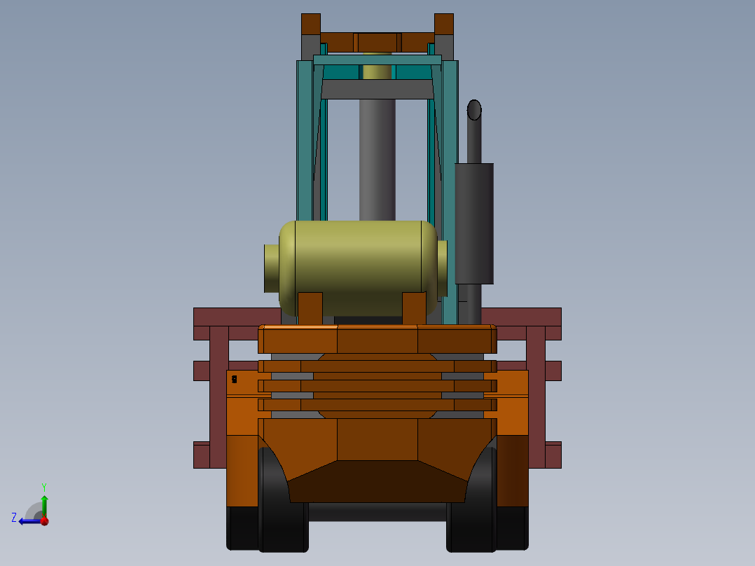 叉车模型右视图