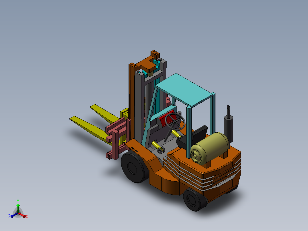 叉车模型正等轴测图