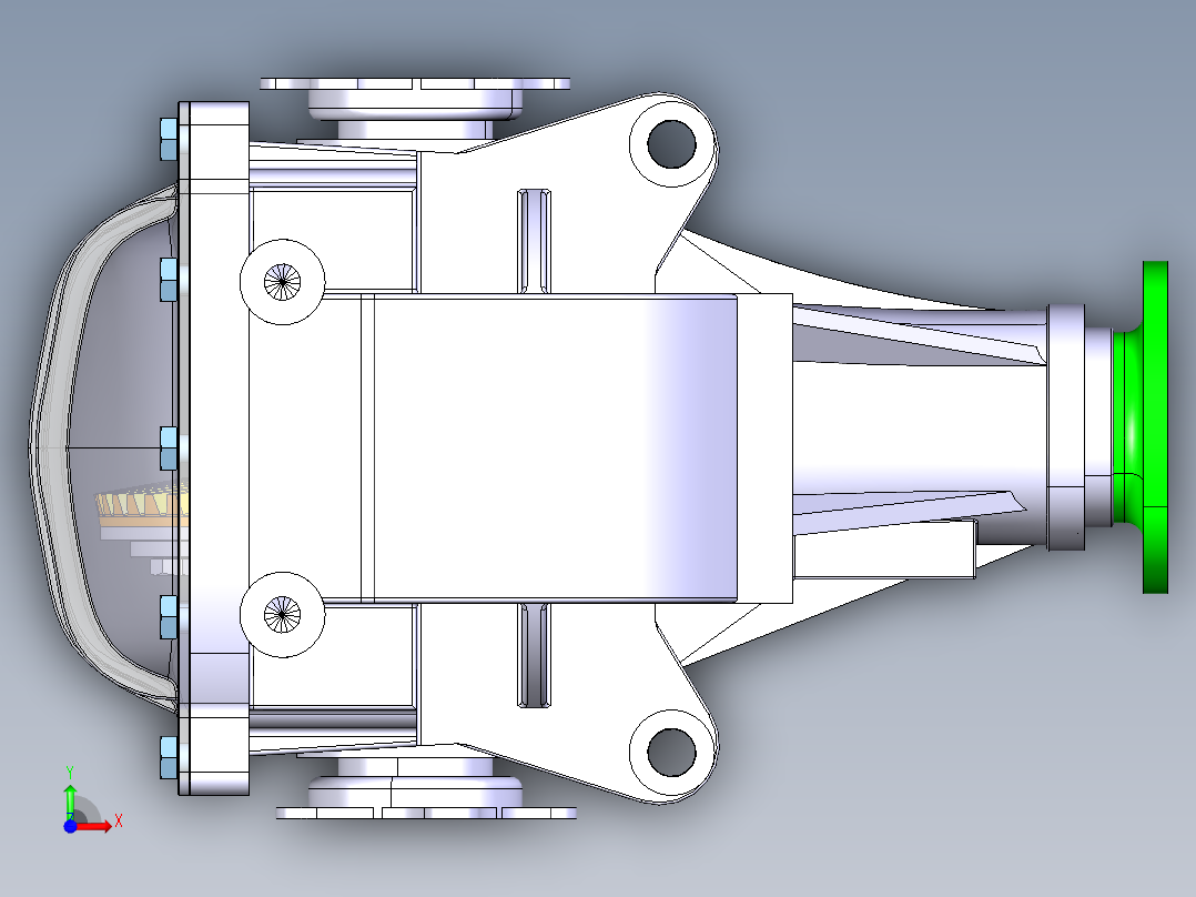 面包汽车主减速器及差速器设计含CAD图纸+CATIA三维模型+说前视图