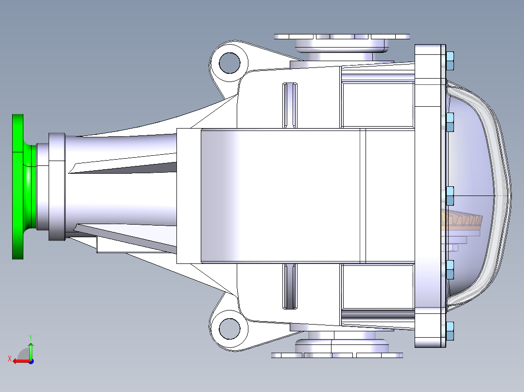面包汽车主减速器及差速器设计含CAD图纸+CATIA三维模型+说后视图