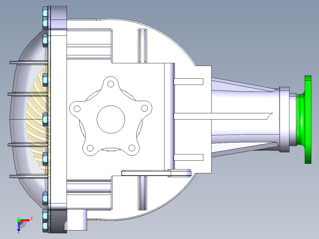 面包汽车主减速器及差速器设计含CAD图纸+CATIA三维模型+说俯视图