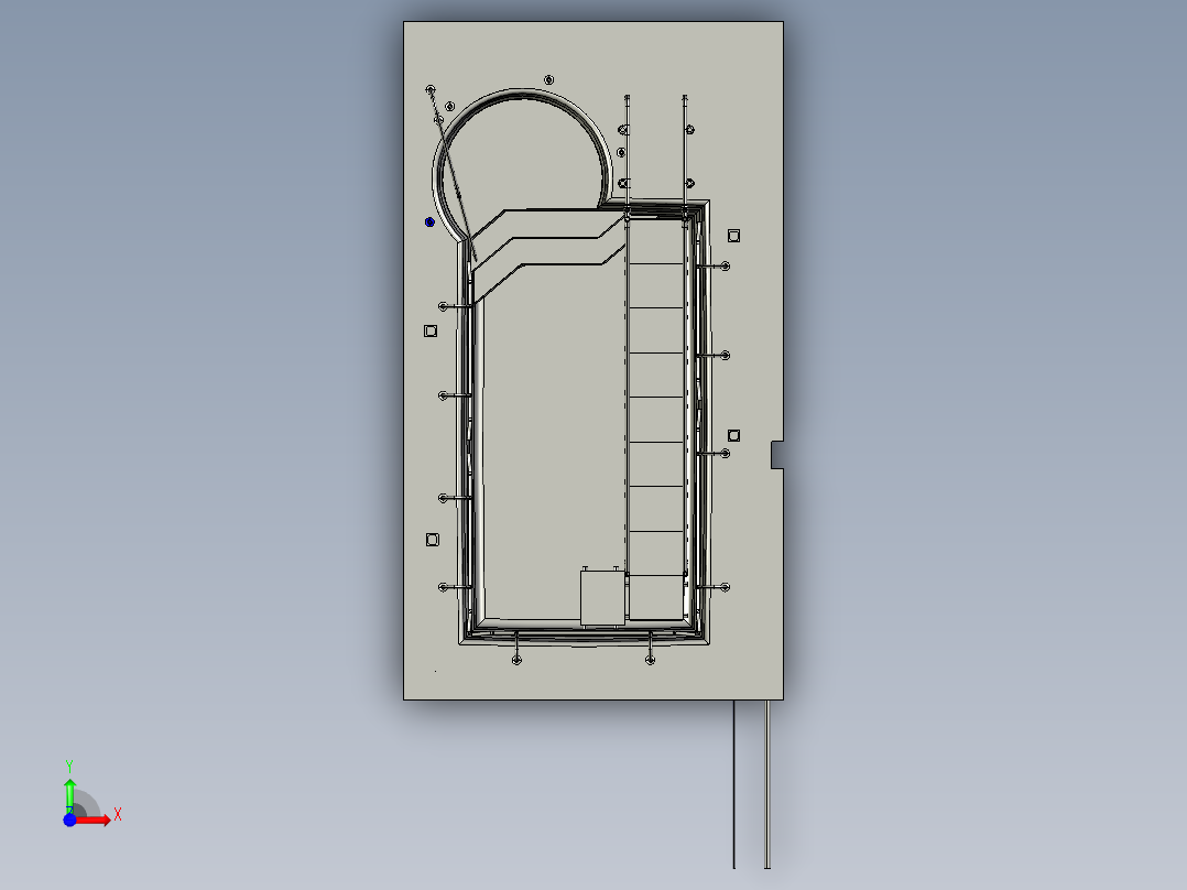残疾人游泳池扶梯前视图