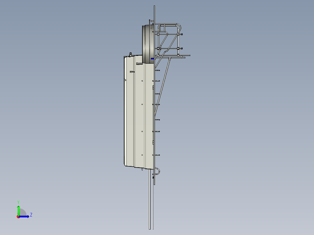 残疾人游泳池扶梯左视图