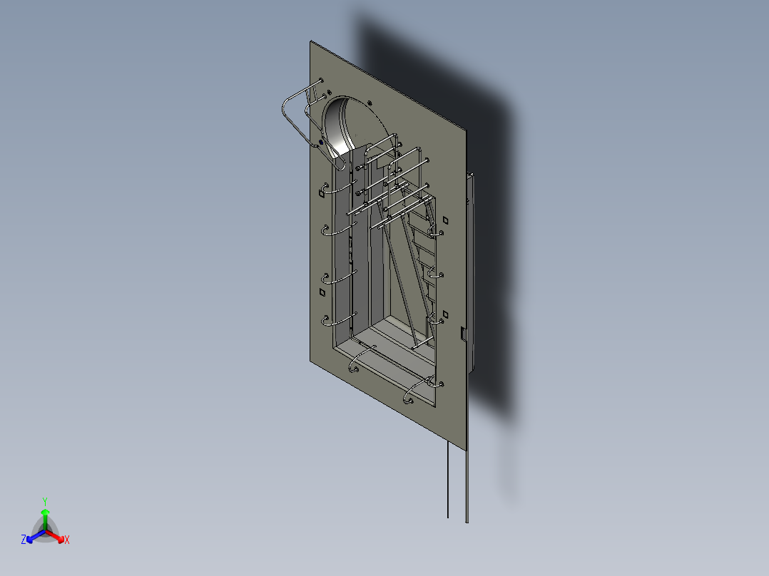 残疾人游泳池扶梯正等轴测图