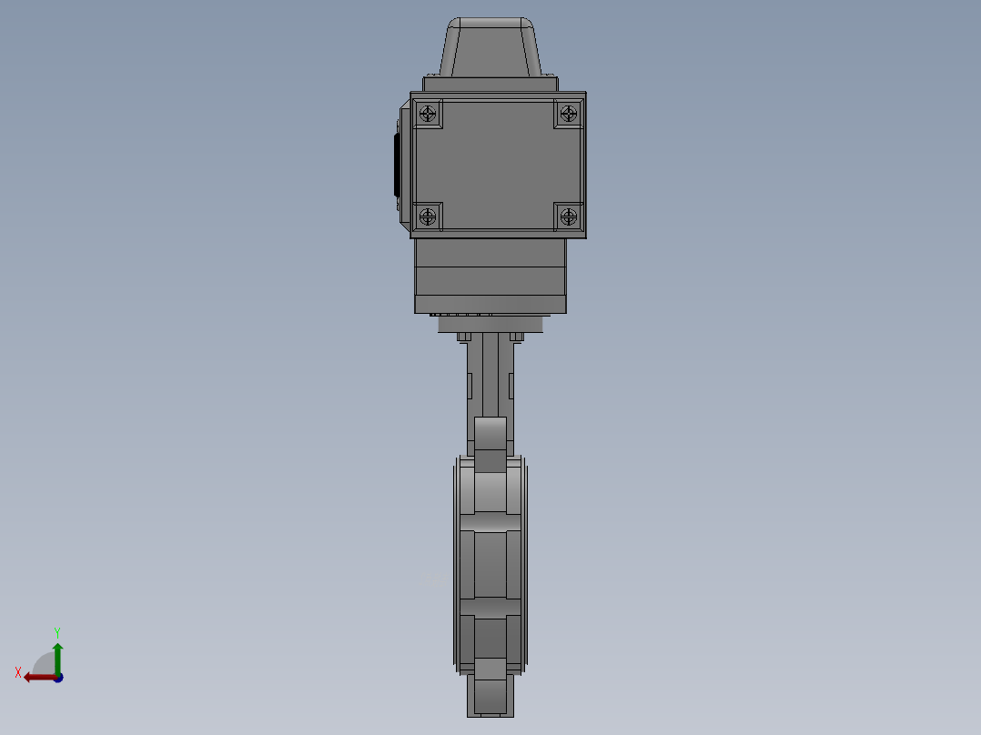 对夹式电动蝶阀-铸铁 DN50-DN400后视图
