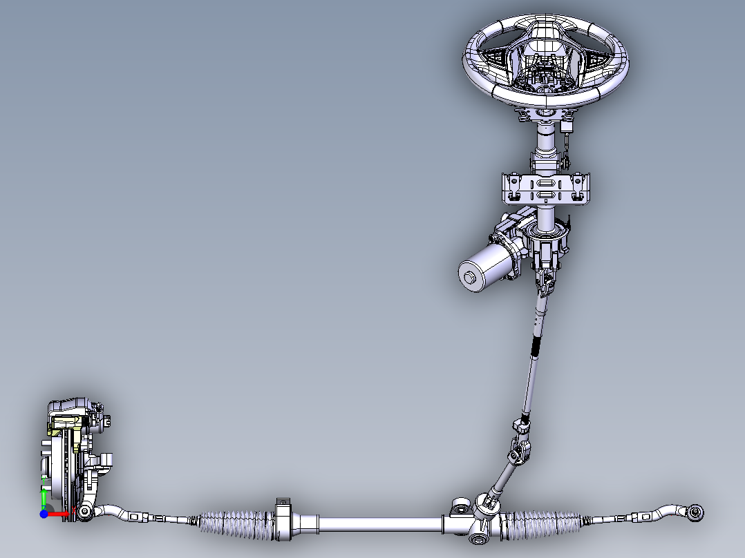 某商用车转向系统设计【机械式齿轮齿条转向器】【含三维catia+CAD图+文档】前视图
