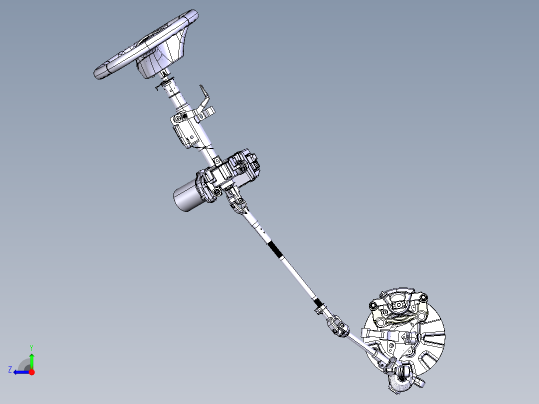 某商用车转向系统设计【机械式齿轮齿条转向器】【含三维catia+CAD图+文档】右视图