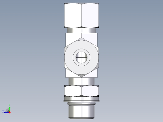 卡套式工业通用硬管接头EO_Adjustable_locknut_run_tee_LEE12SMORCF右视缩略图