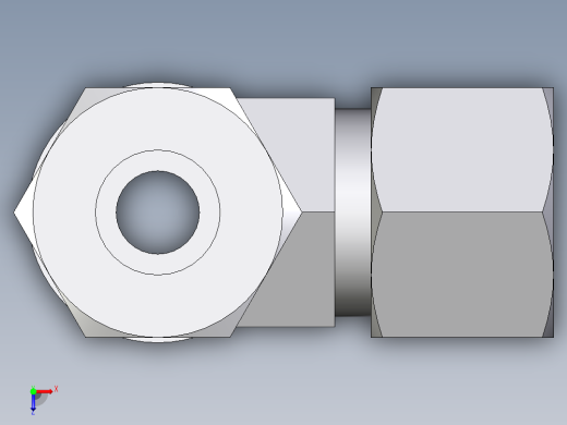 卡套式工业通用硬管接头EO_Adjustable_locknut_run_tee_LEE12SMORCF俯视缩略图