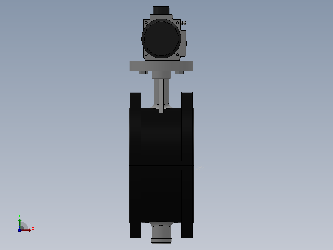 法兰式气动蝶阀-铸铁 DN50-DN400前视图