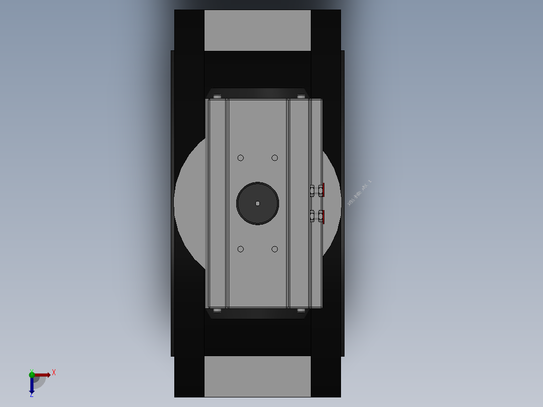法兰式气动蝶阀-铸铁 DN50-DN400俯视图
