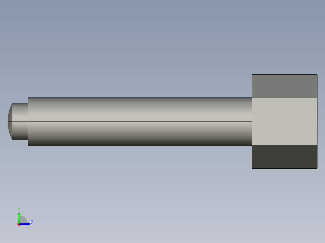推力螺絲BJ748-3D多系列多零件图纸模型左视图
