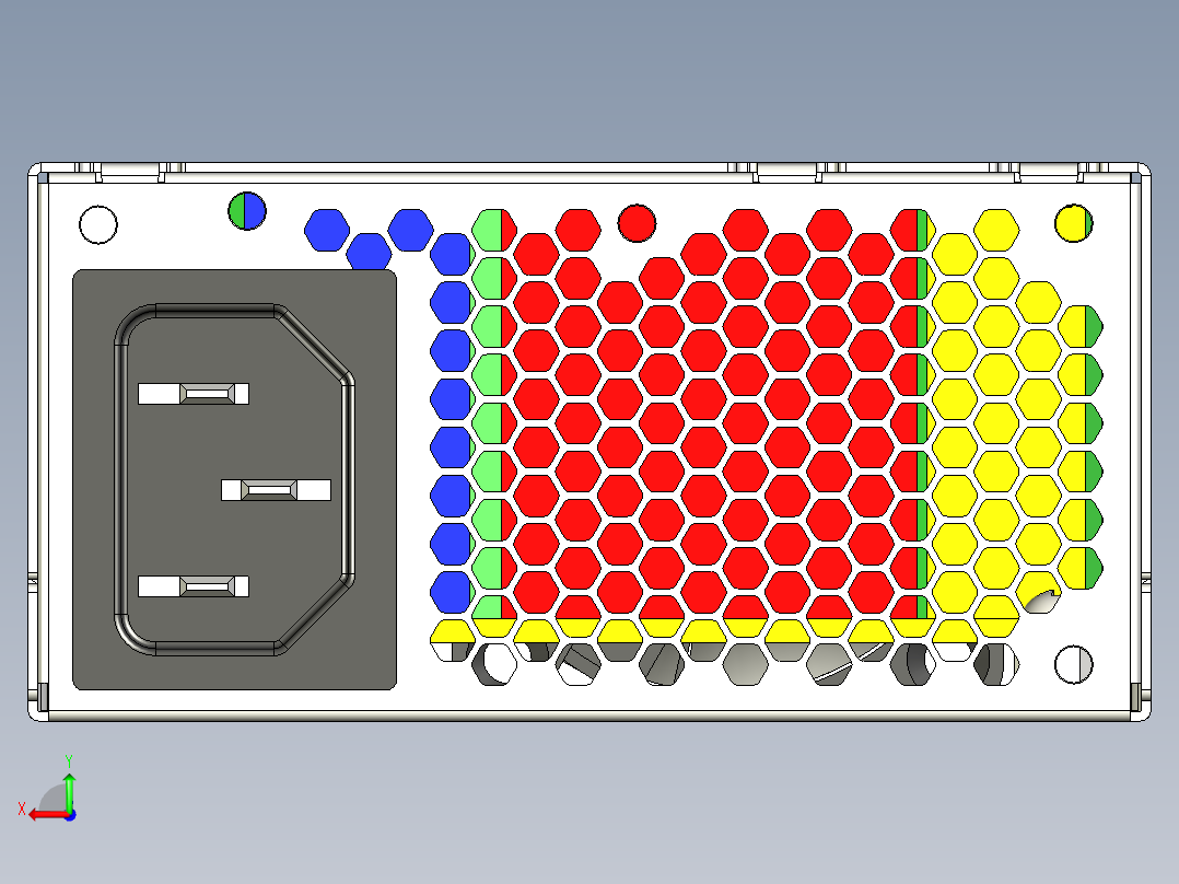 1U FLEX ATX 电源后视图