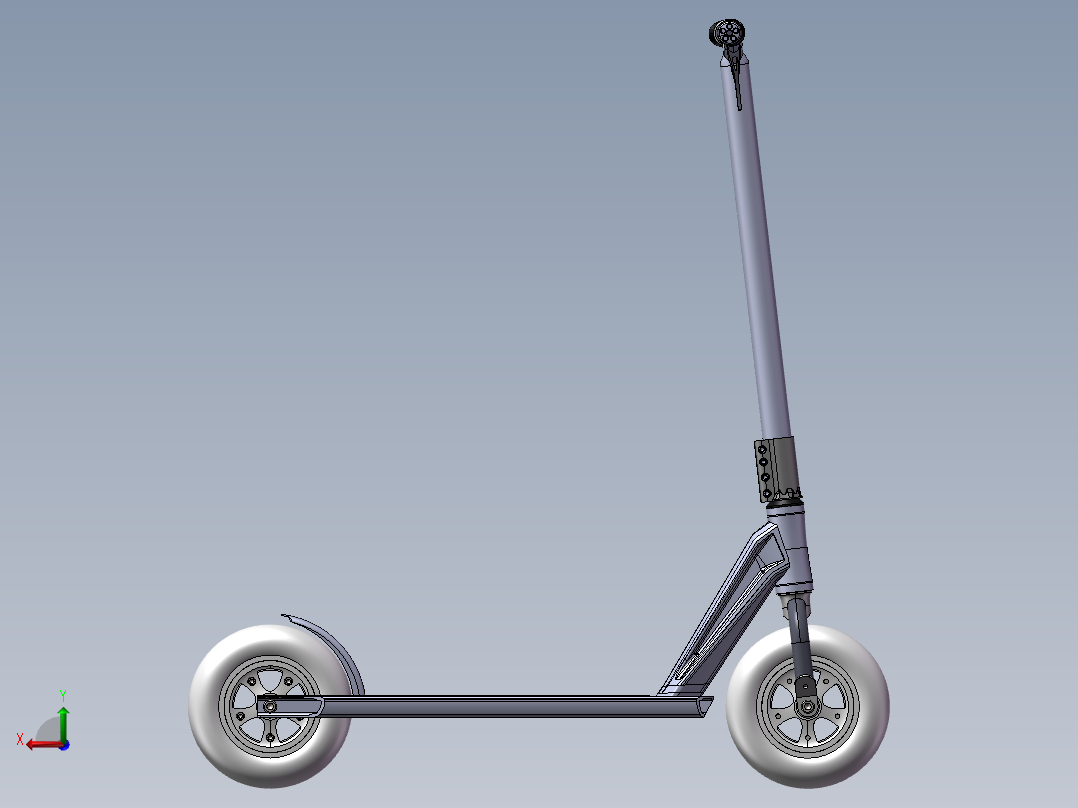 轮子滑板车后视图