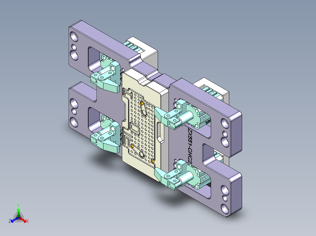 ZX551-B笔记本CNC工装夹具三维模型-CNC2-1010主视图