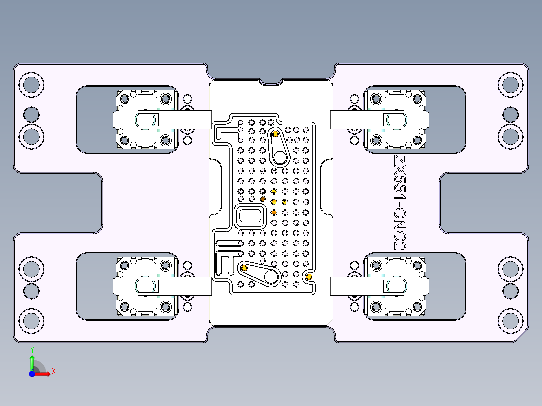 ZX551-B笔记本CNC工装夹具三维模型-CNC2-1010前视图