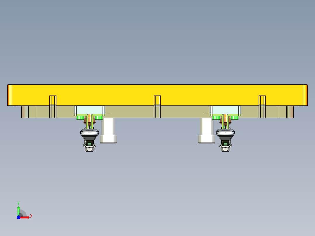 板材内外长宽检具模型前视图