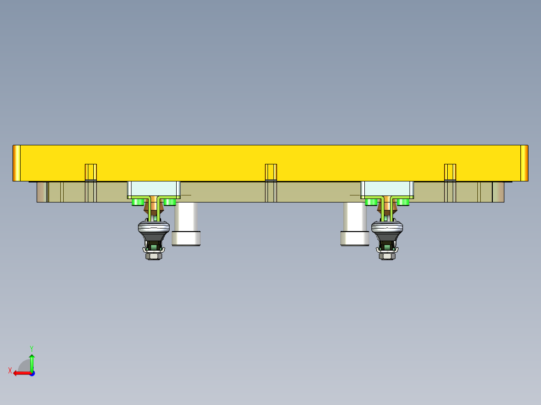 板材内外长宽检具模型后视图