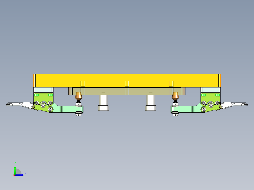 板材内外长宽检具模型左视图