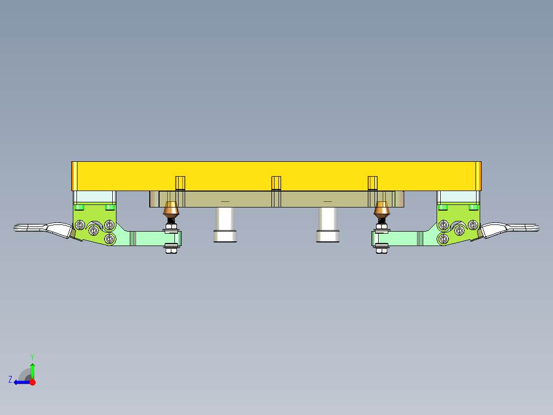板材内外长宽检具模型右视图