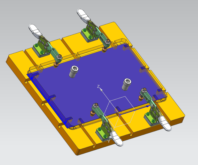 板材内外长宽检具模型