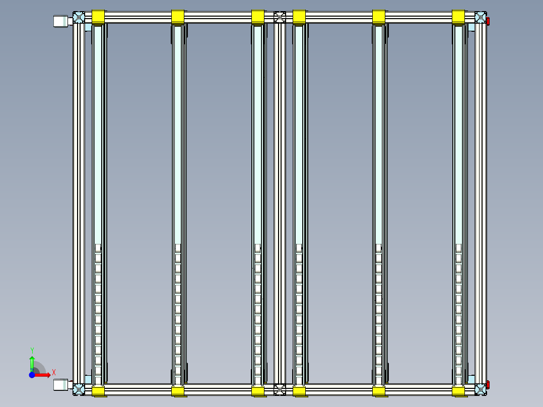 型材流利架前视图