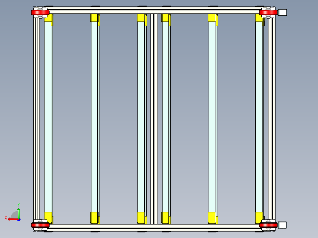 型材流利架后视图